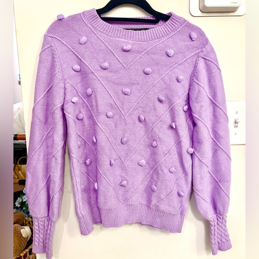Purple Pom-Pom Sweater